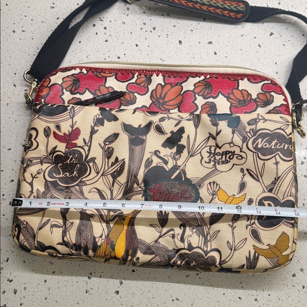 Sakroots Boho Chic Botanical Floral Laptop Case Crossbody Coated Canvas Bag EUC - Picture 8 of 12